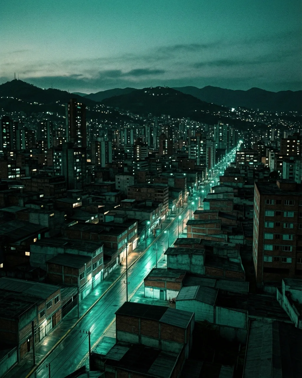 Vista nocturna de Medellín